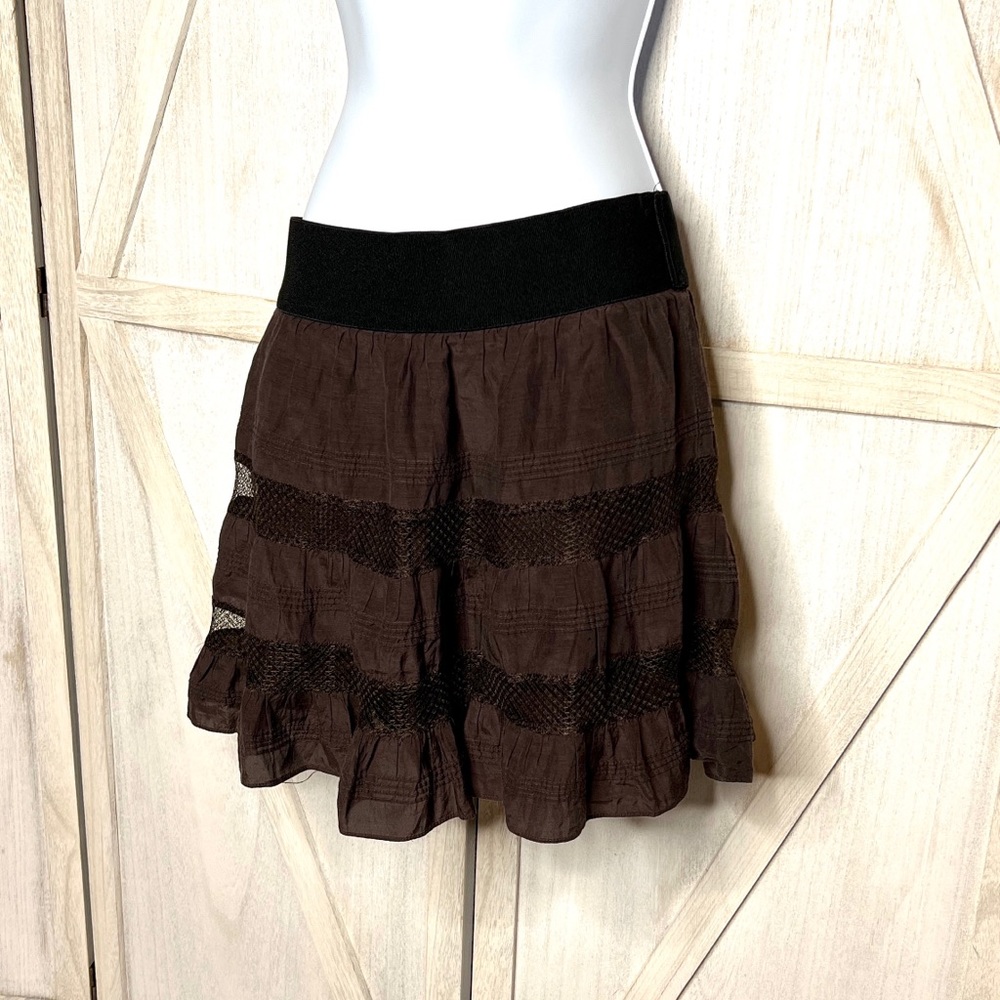 3/$20 Free People wavy boho mini skirt, Small - Picture 2 of 5